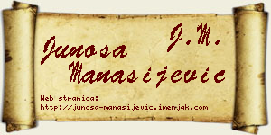 Junoša Manasijević vizit kartica